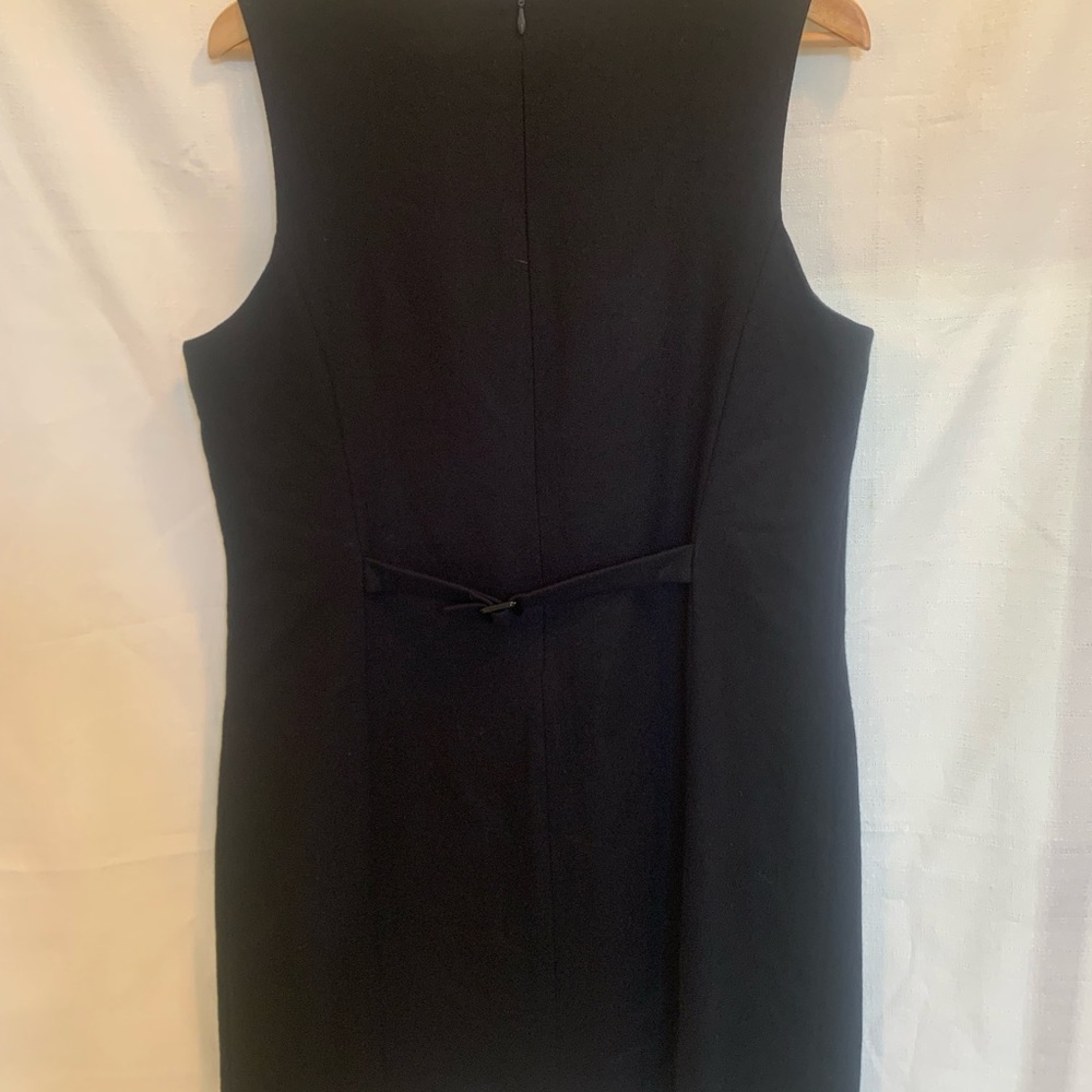 Worthington Pure Wool Classic Shift Black Midi Dress - Picture 7 of 11
